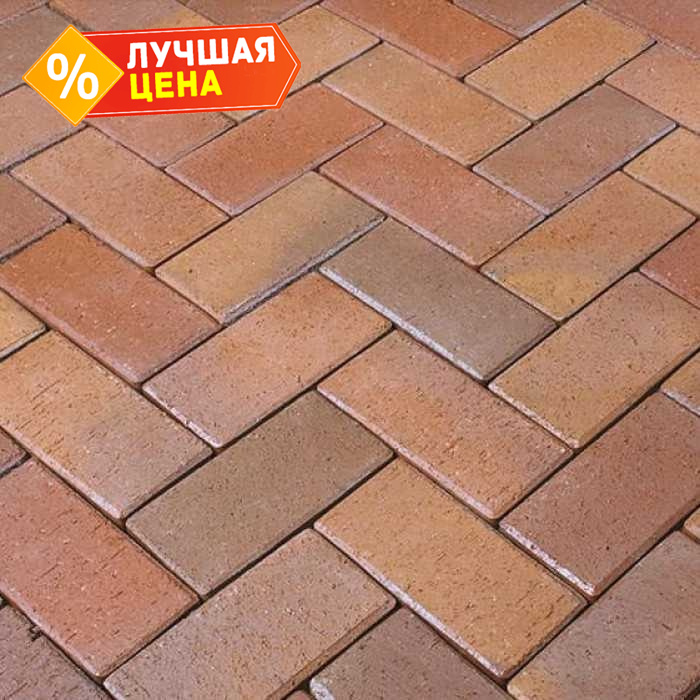 Клинкерная брусчатка Penter Florenz bunt orangegelb geflammt, 240x118x52 мм