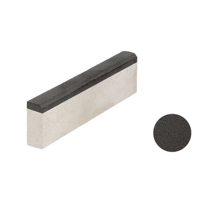 Тротуарный бордюр ВЫБОР БР 100.20.8 неполный прокрас, гладкий черный 1000*200*80 мм