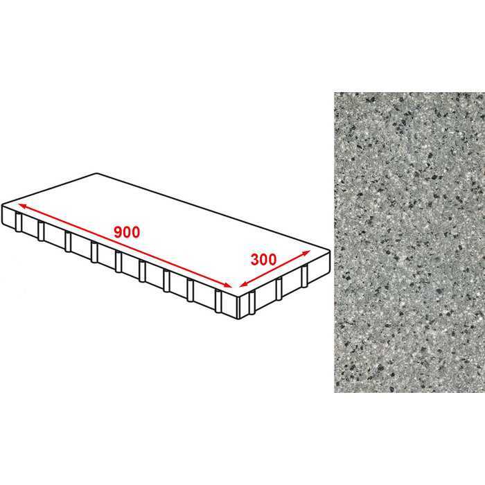 Плита тротуарная Готика Granite FERRO, Белла Уайт, 900x300x80 мм