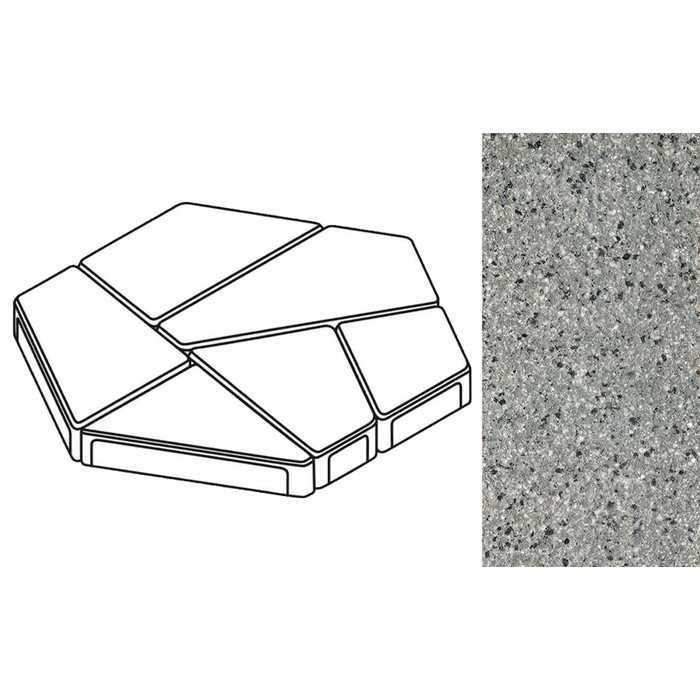 Плита тротуарная Готика Granite FERRO, полигональ, Белла Уайт, 893x780x80 мм