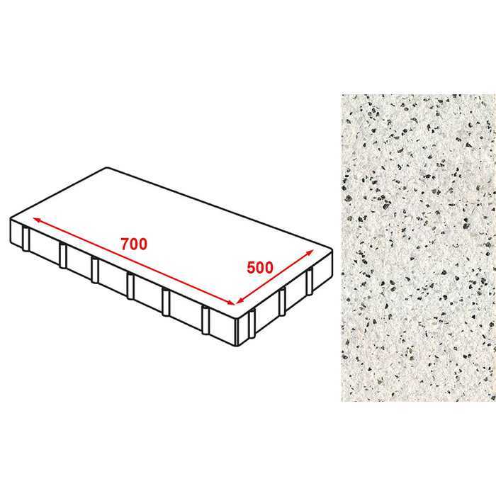 Плита тротуарная Готика Granite FERRO, Плита AI, Покостовский, 700x500x80 мм