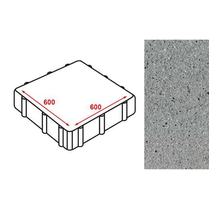 Плита тротуарная Готика Granite FERRO, Цветок Урала 600x600x80 мм