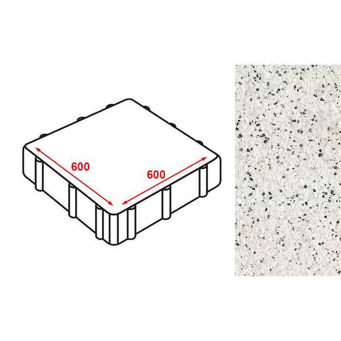 Плита тротуарная Готика Granite FERRO, Покостовский 600x600x80 мм