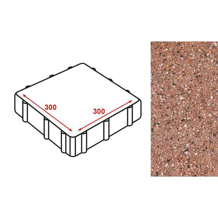 Плитка тротуарная Готика Granite FERRO, Емельяновский 300x300x60 мм