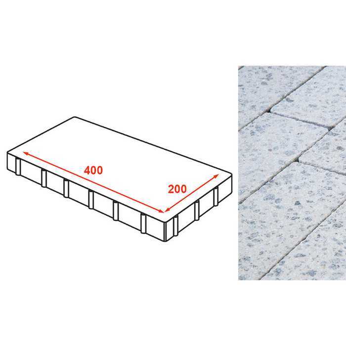 Плита тротуарная Готика Granite FINERRO, Мансуровский 400x200x80 мм